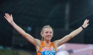 Bol after clinching the 400m hurdles first position during the 2022 European Championships (Image via: Getty Images)